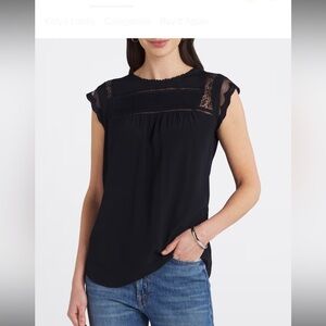 Elegant Black Lace Trim Top